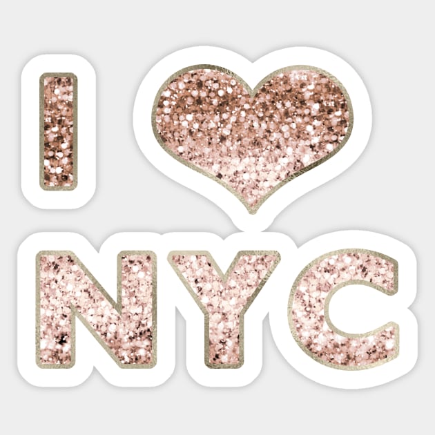 Rose Gold Pink Glitter' Sticker