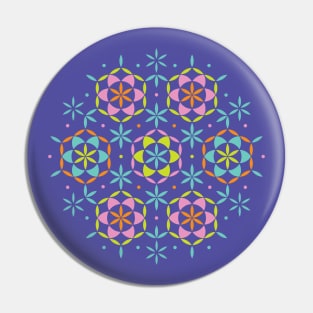 Colorful Flower of life Pin