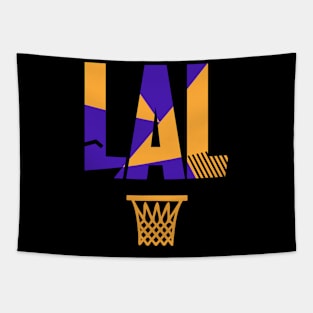 LA Basketball Throwback Art Tapestry