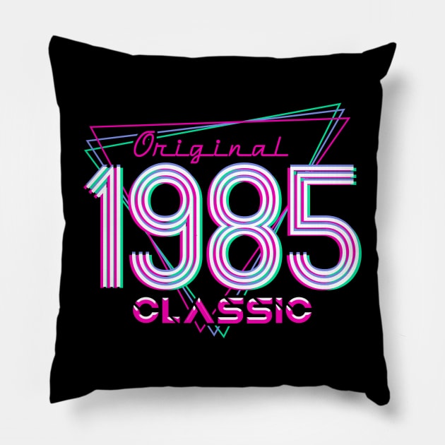 Born In 1985 Throwback Birthday Pillow by PinkInkArt