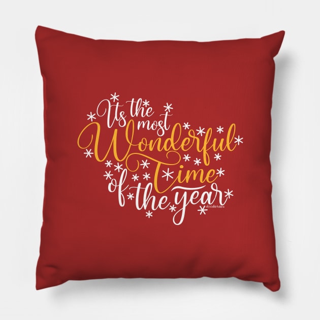 Its the most wonderful time of the year Pillow by doodletales
