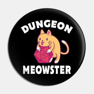 Dungeon Meowster Cat Polyhedral Gift Pin