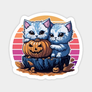 Halloween Kitten Harmony - Twilight Pumpkin Magnet