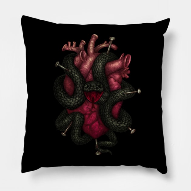 Black Heart Pillow by Villainmazk