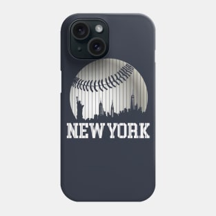 New York NY Skyline Baseball Stripes For Game Day Retro Style Phone Case