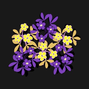 Nonbinary Pride Small Flowers and Leaves T-Shirt