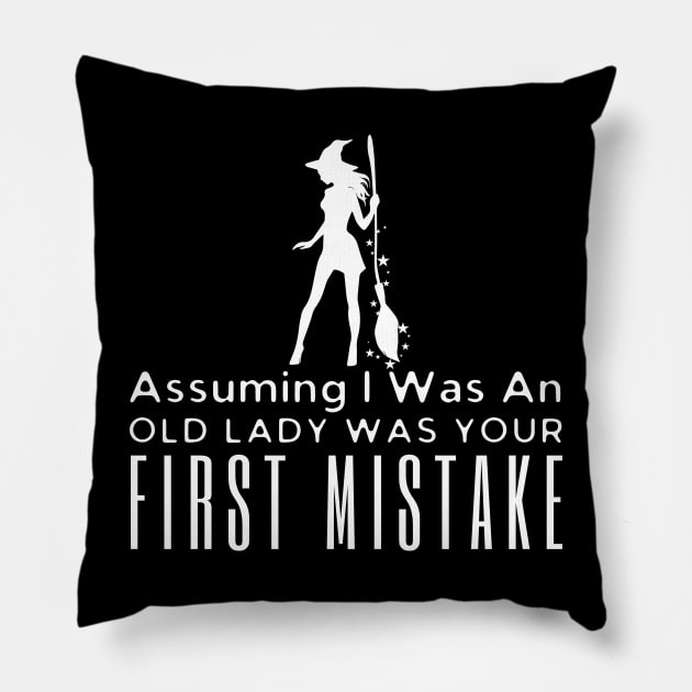 Assuming I Was An Old Lady Was Your First Mistake Pillow by HobbyAndArt