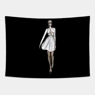 girl in white dress Tapestry