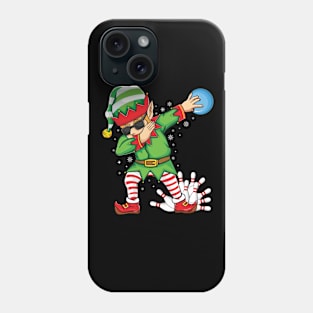 Xmas Dabbing Elf Bowling ball and pins Christmas bowling Phone Case