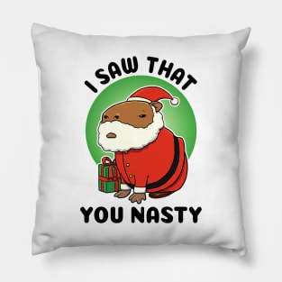 I saw that you nasty Capybara Santa Pillow