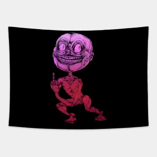 Big Eyes and Smiles Sketch Dark Surrealistic Art Tapestry