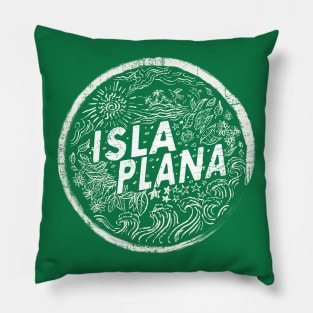 Isla Plana Vintage White Emblem Pillow