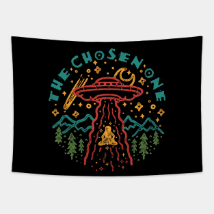 The Chosen One Vintage Alien Abduction Tapestry