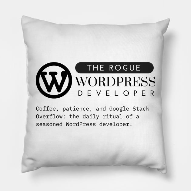 WordPress Web Developer Funny Pillow by TeeOff Design