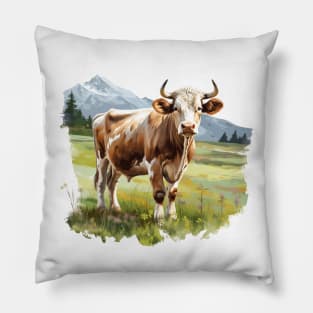 Farm Cow Art Pillow