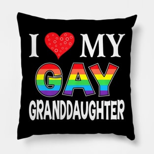 I Love My Gay Granddaughter LGBT Lesbian Proud Pride Pillow