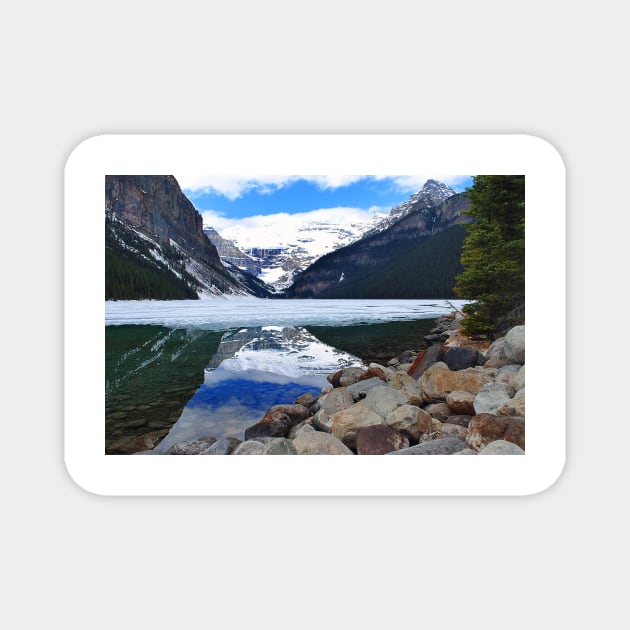 Lake Louise Victoria Glacier Alberta Canada Magnet by AndyEvansPhotos