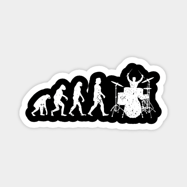 Drumming Evolution Funny Drummer Magnet by yangho