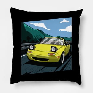 Yellow miata na rolling Pillow