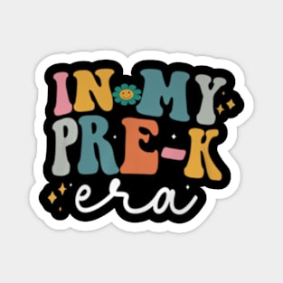 In My Pre-K Era Back To School Retro Groovy Pre-K Teachers Magnet