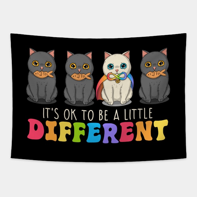 It's Ok To Be A Little Different Tapestry by Japanese Neko