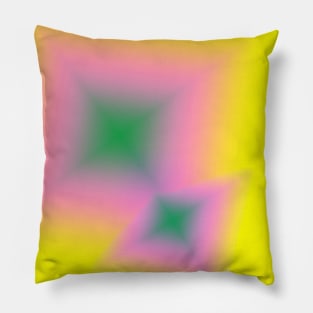 YELLOW PINK GREEN TEXTURE ART Pillow