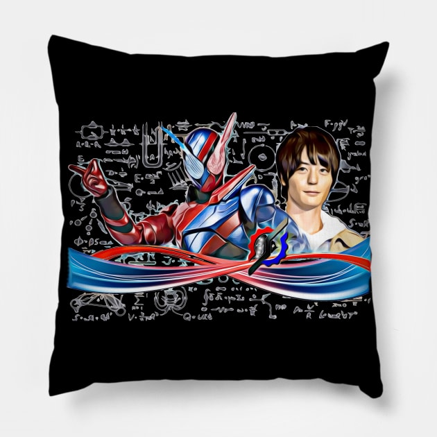 Kamen Rider Build Side-by-Side   (style #1) Pillow by BeatlesDiva