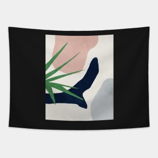 Abstract, Plant, Mid century modern wall art Tapestry