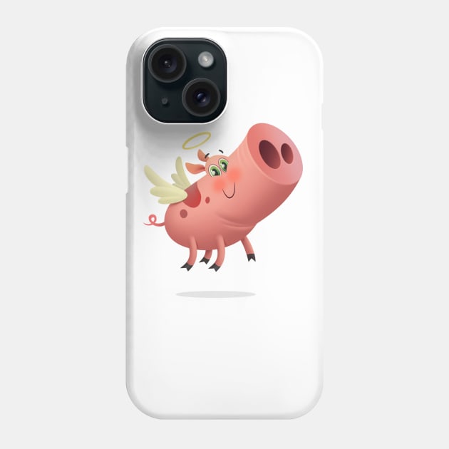 Angel pig Phone Case by Baydaku