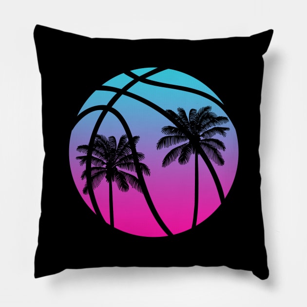 Miami Vice Basketball - Black Pillow by KFig21