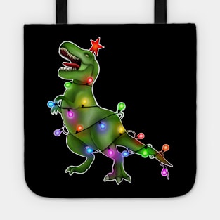 Xmas T. rex tree Tote