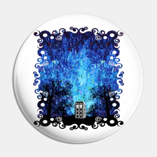 Lonely Blue phone box art painting Pin