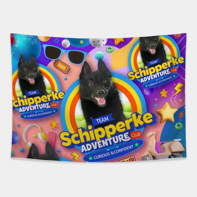 Schipperke puppy Tapestry by Puppy & cute