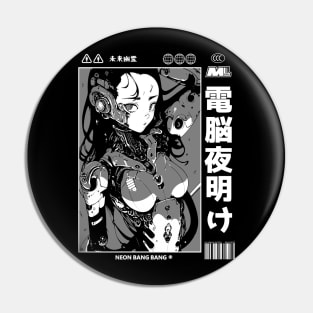 Cyberpunk Anime Cyborg Girl Japan Streetwear Japanese Manga Aesthetic Pin