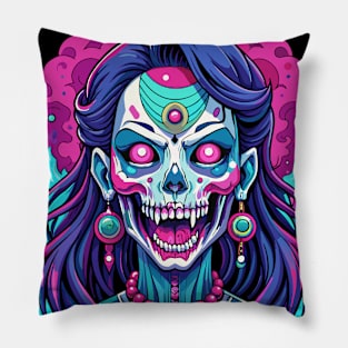 Kuchisake Onna Japanese Horror Colorful Pillow