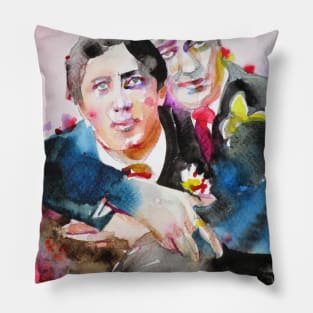 OSCAR WILDE and LORD ALFRED DOUGLAS watercolor portrait.1 Pillow