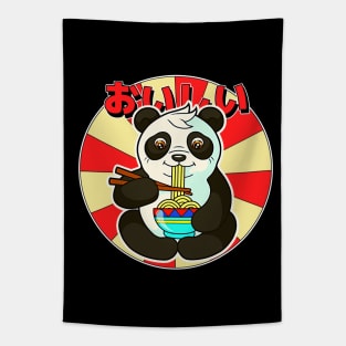 Panda Eating Ramen Tapestry