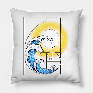 Golden Ratio - Fibonacci Sequence - Waves Pillow