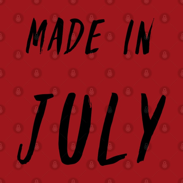 Made in July simple text design by Wolshebnaja