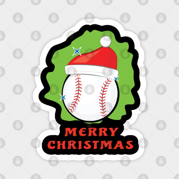 Merry Baseball Christmas - Funny Magnet by DesignWood-Sport