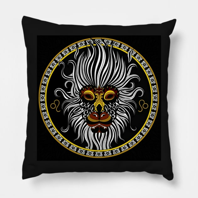 Zodiac - Leo the Lion Pillow by thejavagirl