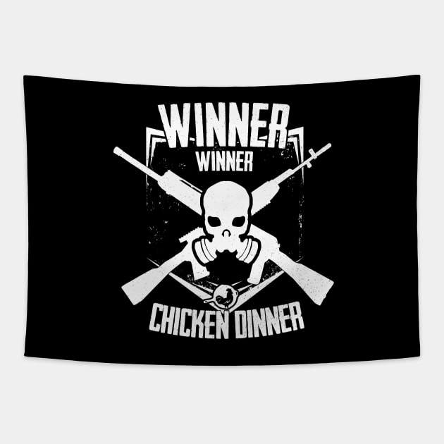 Winner Winner Emblem - White Tapestry by TheHookshot