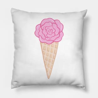 Pink flower ice cream cone Pillow