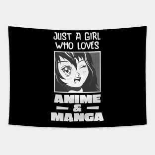 Just A Girl Who Loves Anime And Manga Cute Fan Tapestry