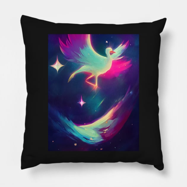 Beautiful Space Goose T-Shirt Pillow by ComicsFactory