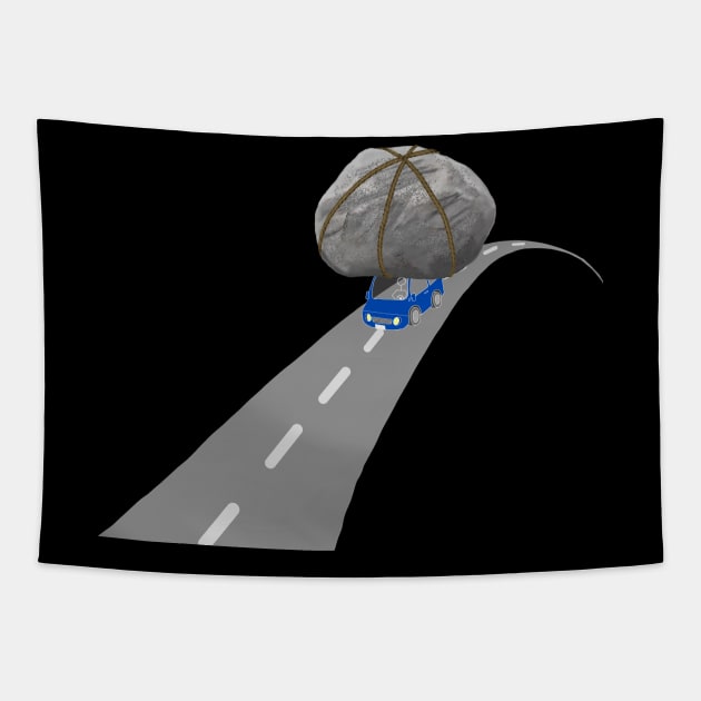 Sisyphus Gets a Car Tapestry by ArtAndBliss