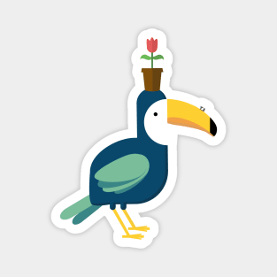 Toucan Flowerpot Magnet