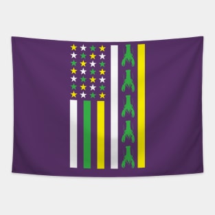 Mardi Gras American Flag Crawfish New Orleans Fat Tuesday Tapestry