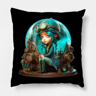 Steampunk Cute Girl Pillow