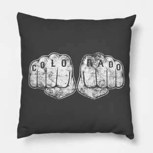 Fight for Colorado! Vintage tattoo design on fists Pillow